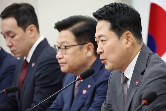 국민의힘 장동혁 대표가 23일 국회에서 열린 최고위원회의에 참석, 발언하고 있다. 2026.7.23 [사진=연합뉴스]