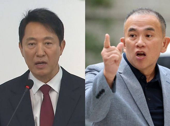 오세훈 서울시장(왼쪽)과 명태균씨