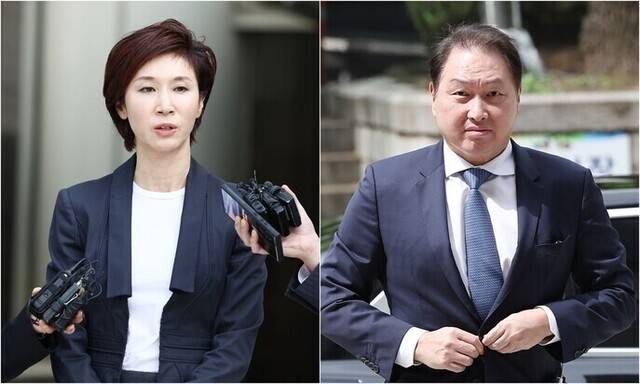 노소영 아트센터 나비 관장(왼쪽)과 최태원 에스케이(SK)그룹 회장. 연합뉴스