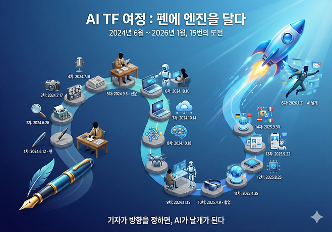 우승호 기자가 조직한 자발적인 공부모임은 2024년 6월 AI TF로 전환돼 올해 1월까지 15차례 활동했다. AI TF는 AI 활용법을 공유하고 피드백을 받는 중요한 창구가 됐다. /우승호 제공