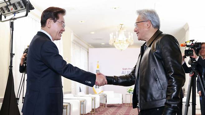 이재명 대통령과 젠슨 황 CEO 면담