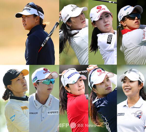 2026년 미국여자프로골프(LPGA) 투어 ISPS 한다 스코틀랜드 여자오픈 우승 경쟁에 뛰어든 신지은 프로(사진제공=LPGA_Getty). 그리고 윤이나, 황유민, 김세영, 전인지, 김효주, 김아림, 최혜진, 이미향 프로. 사진제공=ⓒAFPBBNews = News1 (사진을 무단으로 사용하지 마십시오.)