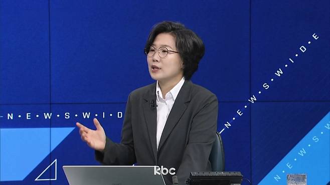 ▲ 24일 KBC <뉴스와이드>에 출연한 김보미 전 강진군의회 의장