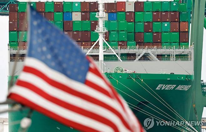 미 로스앤젤레스 항의 컨테이너 [AFP=연합뉴스. 재판매 및 DB 금지]