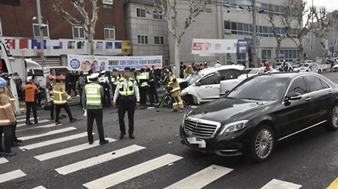 지난 2023년 4월, 서울 관악구 신림동의 해당 추돌사고 현장. [관악소방서]