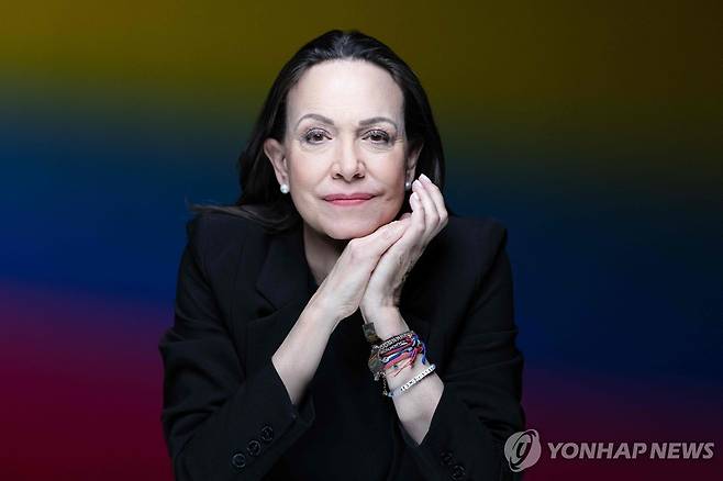 여야 회담에 불참하는 마리아 코리나 마차도 [AFP=연합뉴스 자료사진. 재판매 및 DB 금지]