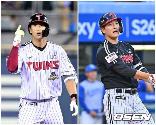 LG 송찬의(왼쪽)와 문정빈 / OSEN DB
