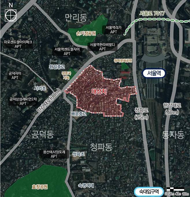 서울 용산구 서계통합구역 위치도. (사진= 서울시)