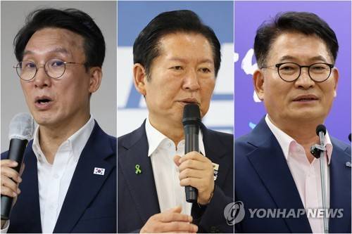 김민석·정청래·송영길 더불어민주당 당 대표 후보 [연합뉴스 자료사진]