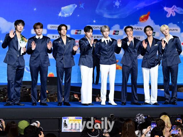 2026년 8월 9일 오후 경기도 고양시 일산 킨텍스 제2전시장에서 진행된 '2026 SBS 가요대전 Summer 블루카펫'에 그룹 에이티즈가 참석해 포즈를 취하고 있다./곽경훈 기자 (kphoto@mydaily.co.kr)