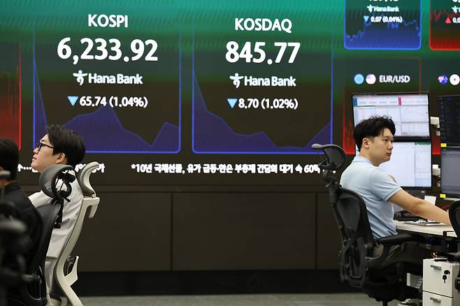 하나은행 딜링룸.(사진=연합뉴스)