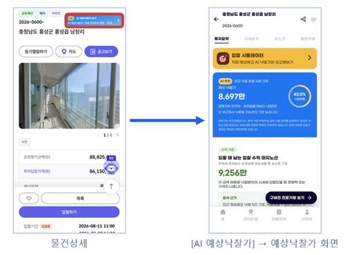 캠코, 온비드에 'AI 예상 낙찰가 서비스' 도입 [캠코 제공. 재판매 및 DB 금지]