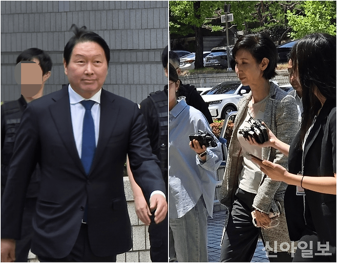 최태원 SK그룹 회장(왼쪽)과 노소영 아트센터 나비 관장.[사진=신아일보 DB]