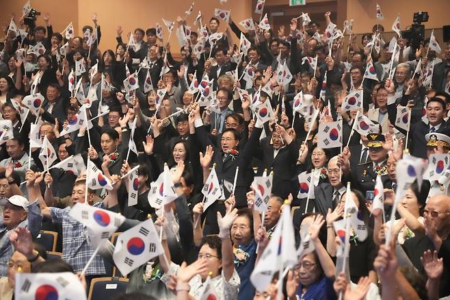 오늘(15일) 제주아트센터에서 열린 '제81주년 광복절 경축식' (제주도 제공)