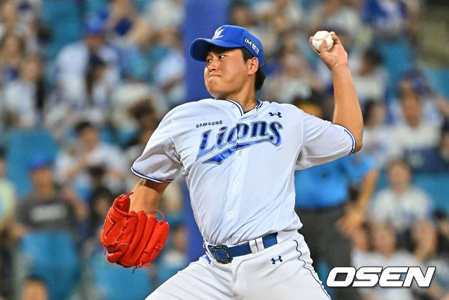 [OSEN=대구, 이석우 기자] 30일 대구삼성라이온즈파크에서 2026 신한 SOL KBO 리그 삼성 라이온즈와 KIA 타이거즈의 경기가 열렸다. 홈팀 삼성은 페덱이, 방문팀 KIA는 네일이 선발 출전했다. 삼성 라이온즈 이승현이 역투하고 있다. 2026.07.30 / foto0307@osen.co.kr