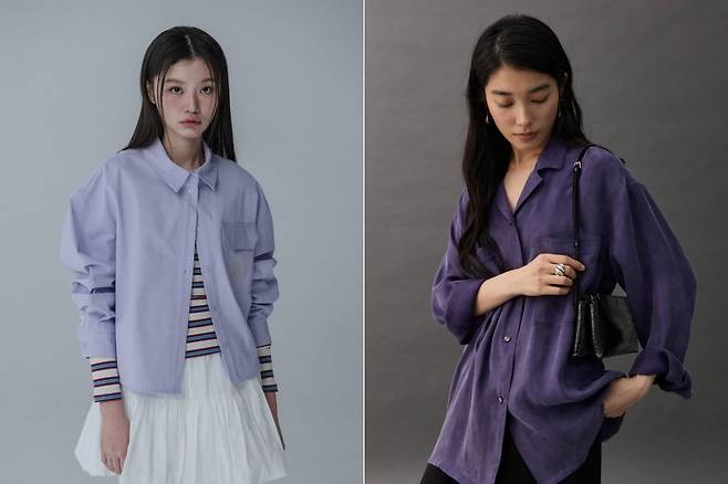 W컨셉 인기 상품 마스언에브릴 파스텔 코튼 크롭셔츠(왼쪽), 무니드 노엔 큐프라 셔츠 /사진=W컨셉 제공