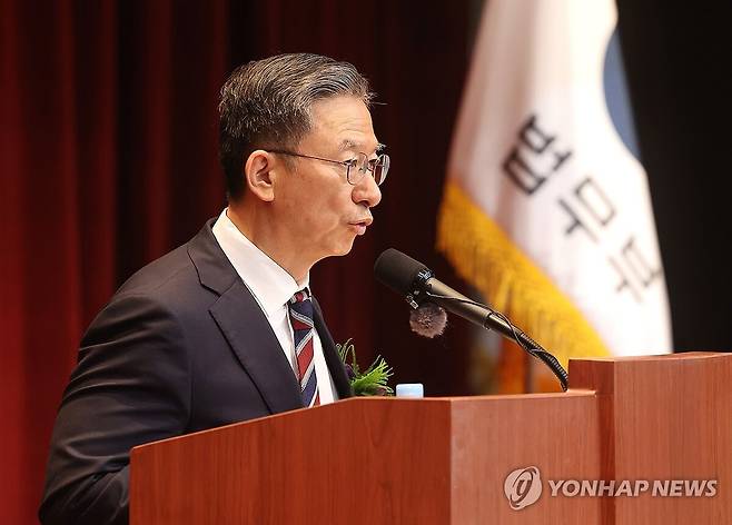◇취임사 하는 정성호 법무부 장관 [연합뉴스 자료사진]