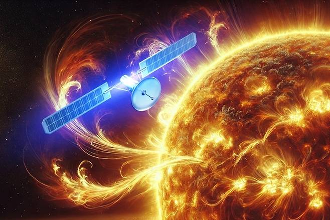 VEST를 이용한&nbsp;대표적 성과는 지난해 8월 국제학술지 '네이처(Nature)'에 발표된 연구다. 연구 내용은 '핵융합 실험과 우주 플라즈마 이론의 융합연구를 통한 다중 스케일 연계(Multiscale Coupling) 현상'의 입증이다.&nbsp;다중 스케일 연계 현상이 발생하는 곳은 바로 우주의 태양이다. / 생성형 AI로 제작한 이미지