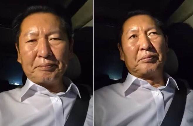 더불어민주당 전당대회 당대표 선거에서 연임에 실패한 정청래 후보가 차량에서 라이브 방송을 진행했다. 유튜브 채널 ‘정청래 TV떴다!’ 캡처