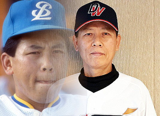 삼성 투수 시절의 이문한과 동원과학기술대 감독 이문한. 세월은 흘렀지만 그는 여전히 포기를 모르는 삶을 살고 있다(사진=더게이트)