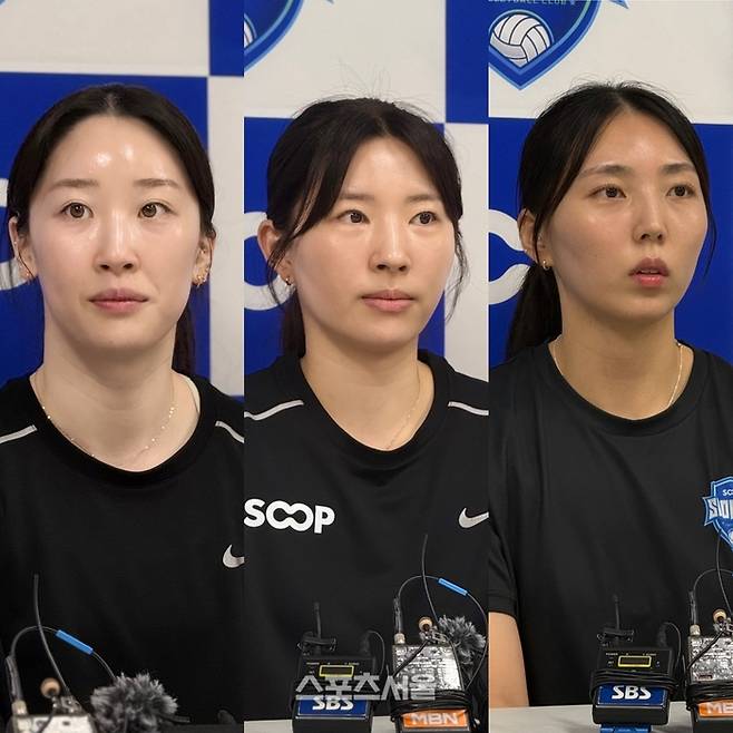 왼쪽부터 고예림, 전새얀, 고의정. 광주 | 정다워 기자