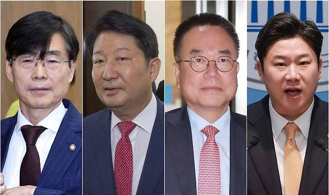 국민의힘 조경태(왼쪽부터), 권영진, 서범수, 진종오 의원. 사진=연합뉴스