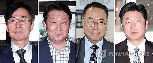 국민의힘 현역 의원 4인에 '당원권 정지' 중징계 (서울=연합뉴스) 국민의힘 중앙윤리위원회가 20일 징계 심사 대상에 오른 6선 조경태(왼쪽부터)·재선 권영진·서범수·초선 진종오 의원 등 현역 의원 4인에 대해 '당원권 정지' 징계를 결정했다. 이들 가운데 조경태(2년 6개월), 진종오(2년), 권영진(1년 6개월) 의원 3명은 1년 8개월 남은 2028년 4월 총선에 사실상 국민의힘 후보로 출마할 수 없게 되는 '중징계'를 받게 됐다. 서범수 의원은 당원권 정지 10개월 처분을 받았다. 2026.8.20 [연합뉴스 자료사진] photo@yna.co.kr