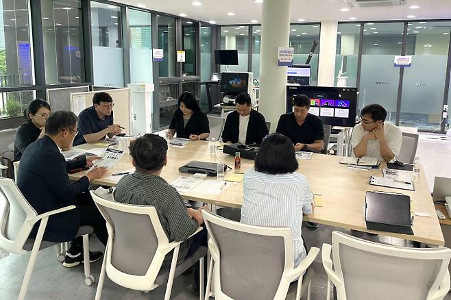 광주시체육회 스포츠과학연구원의 스포츠AI 사업추진회의 모습./광주시체육회 제공