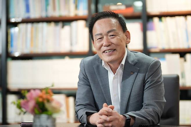 이천우 서울시체육회 종목단체회장협의회장 겸 서울시유도회장이 지난 21일 헤럴드경제와의 인터뷰에서 미래 체육인재 육성 구상을 밝히고 있다. 양정원 기자