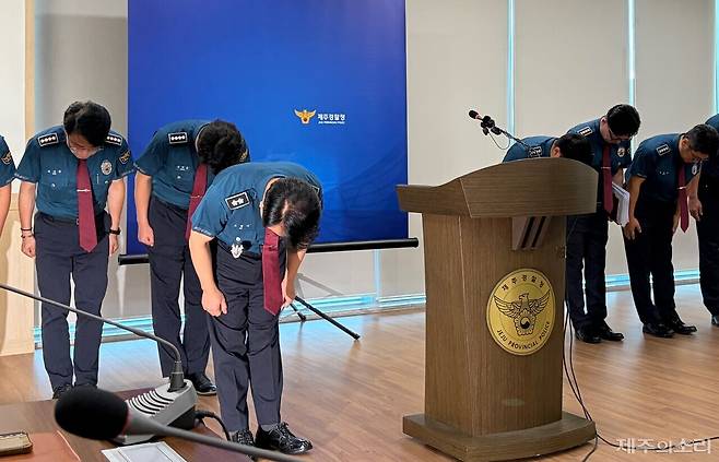 고평기 제주경찰청장이 27일 "제주 치안을 책임지고 있는 청장으로서 무거운 책임감을 느낀다"며 유가족과 도민사회에 사과했다. ⓒ제주의소리