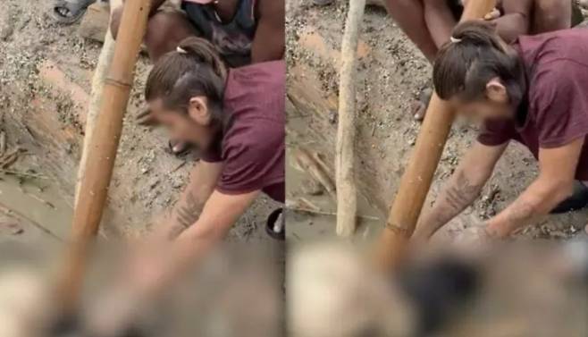대규모 홍수로 수백명이 숨진 네팔에서 두 남성이 홍수 희생자의 시신에서 귀걸이를 빼내는 모습이 담긴 영상이 확산하며 경찰이 수사에 나섰다. SNS 영상 캡처