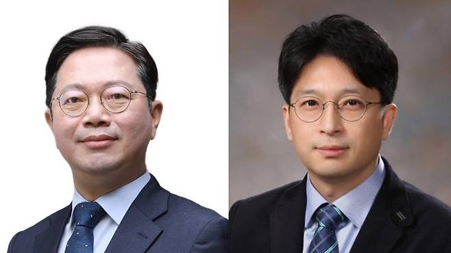 법무부 장관 후보인 더불어민주당 김승원(왼쪽) 국회의원과 국토교통부 장관 후보 홍지선 국토부 2차관. <기호일보DB>