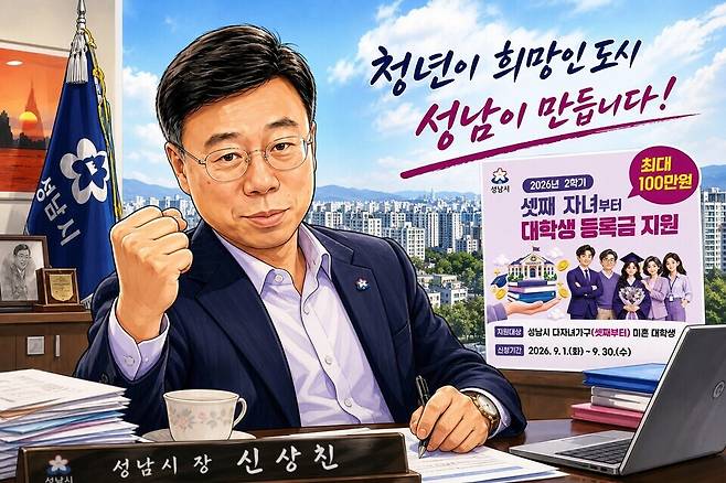 신상진 성남시장. /김규식 기자 kgs@incheonilbo.com·성남시(캐리커처 재구성 AI Gemini))