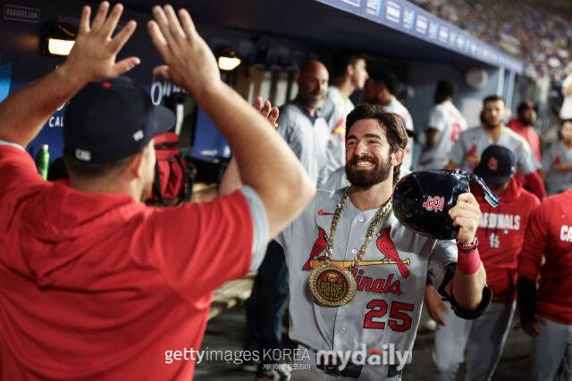 MLB 세인트루이스에서 뛰고 있는 토마스 사게세는 2일(한국시각) 열린 LA 다저스와 원정 경기에서 2홈런 3타점으로 활약하며 소속팀 승리에 힘을 실었다./게티이미지코리아