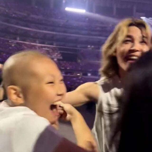 Uma menina com uma doença incurável é surpreendida pelo presente surpresa de Jimin, do BTS./heroesforchildren Instagram