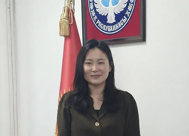 김은지 키르기스스탄 EPS센터장  (비슈케크=연합뉴스) 박현수 기자 = 지난 7월 9일 연합뉴스와 인터뷰하는 김은지 키르기스스탄 EPS센터장. 2026.9.3 phyeonsoo@yna.co.kr