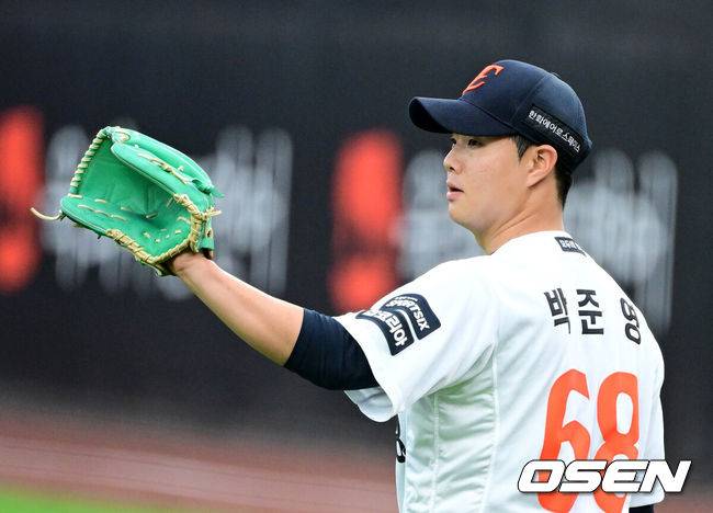 [OSEN=지형준 기자] 한화 투수 박준영(68번). 2026.07.07&nbsp;/ jpnews@osen.co.kr
