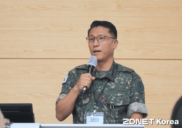 김희환 육군과학화전투훈련단 계획지원부장은 강원도를 국방 AI와 드론 기술의 개발·실증 거점으로 활용하는 방안을 제시했다. (사진=지디넷코리아)