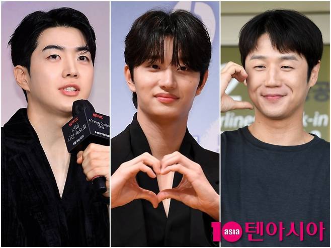 배우 강훈, 김재원, 정준원이 각 공식 행사에 참석해 포즈를 취하고 있다./사진=텐아시아DB