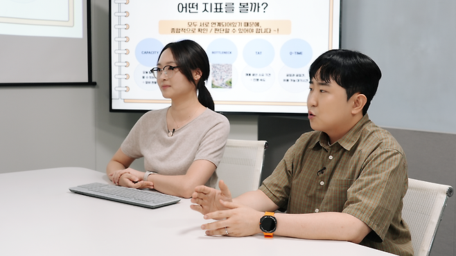 사진 오른쪽부터 SK하이닉스 한진성 TL(DRAM OF제조팀), 이희윤 TL(이천FAB제조팀).[SK하이닉스]