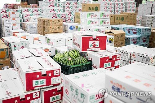 일본의 과일 상자 [AFP=연합뉴스 자료사진]