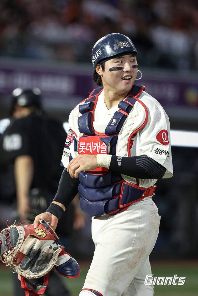 롯데 손성빈이 팀의 오랜 포수 고민을 해결했다. 사진제공｜롯데 자이언츠