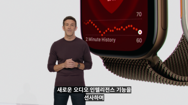 존 터너스 애플 CEO가 애플워치 신제품을 소개하는 모습 / 애플&nbsp;