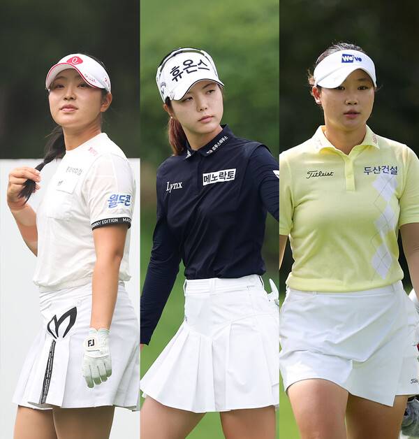 2026년 한국여자프로골프(KLPGA) 투어 메이저 대회 KB금융 골든라이프 챔피언십에 출전하는 유현조, 최예림, 김민솔 프로. 사진제공=KLPGA (사진을 무단으로 사용하지 마십시오.)