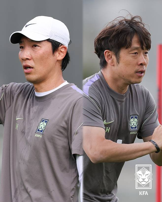 조용형 코치와 이재홍 피지컬 코치 [대한축구협회 제공]