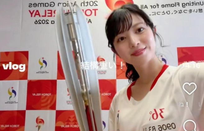 ▲ 나고야 아시안게임을 앞두고 성화 봉송 주자로 나섰던 26살 일본인 아나운서를 향해 댓글이 폭발하며 일본에서 시선이 집중되고 있다. ⓒ 일본 데일리 스포츠 캡쳐
