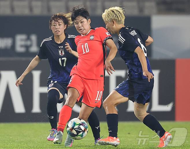 여자 축구 간판 지소연. ⓒ 뉴스1 김진환 기자