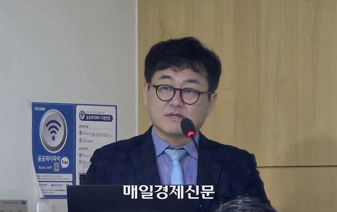 11일 구태언 법무법인 린 테크그룹 총괄변호사(KBIPA 부회장)가 ‘디지털 신뢰 인프라 구축과 블록체인 산업 진흥을 위한 국회 토론회’에서 기조발표를 하고 있다. [사진=안갑성 기자}