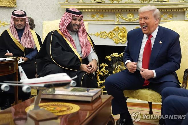 중동전쟁 한복판에 휘말린 사우디아라비아에 대한 적극적 지원에 미온적인 도널드 트럼프 미국 대통령 [AP=연합뉴스 자료사진. 재판매 및 DB 금지]