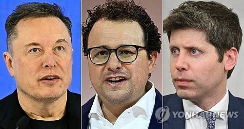 머스크, 아모데이, 올트먼 [AFP=연합뉴스 자료사진. DB 및 재판매 금지]